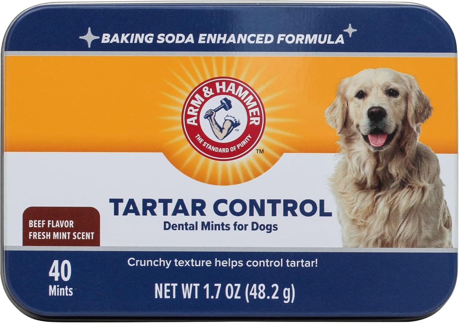 Arm & Hammer for Pets Tartar Control Dental Mints for Dogs Dog Dental Mints Reduce Plaque & Tartar Buildup for All Dogs Beef Flavor (Pack of 2) - Image 2