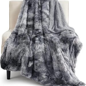 Bedsure GentleSoft Fluffy Fuzzy Faux Fur Throw Blanket for Couch, Soft Sherpa Fleece Cozy Gifts for Women, Plush Bed Blanket Christmas Room Decor for Men, Thick Warm Minky Teen Gifts Winter Bedding