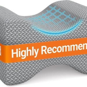 BlissTrends Memory Foam Knee Pillow, Knee Pillow for Side Sleepers, Leg Pillows for Sleeping Blood Circulation, Elevation Pillow for Spine Aligning, Sciatica, Back, Hip, Knee, Ankle Pain, Grey