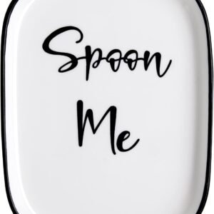 Ceramic Spoon Rest for Stove Top, Large Spoon Holder for Kitchen Counter, White Coffee Spoon Rest, Heat-Resistant Cooking Utensil Rest, Modern Farmhouse Kitchen Décor