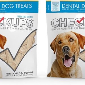 Checkups Dental Dog Treats for Oral Care, Fresh Breath & Plaque Control - 24 Treats, 48 oz. (2 Pack) - Delicious Chews for Happy and Healthy Dogs