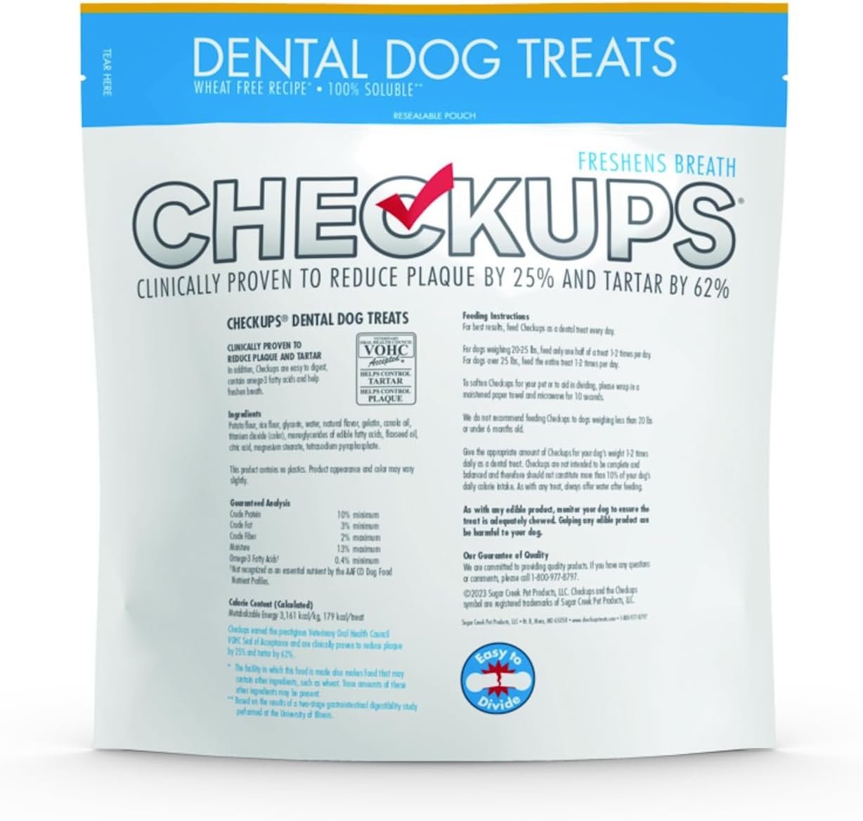 Checkups Dental Dog Treats for Oral Care, Fresh Breath & Plaque Control - 24 Treats, 48 oz. (2 Pack) - Delicious Chews for Happy and Healthy Dogs - Image 2