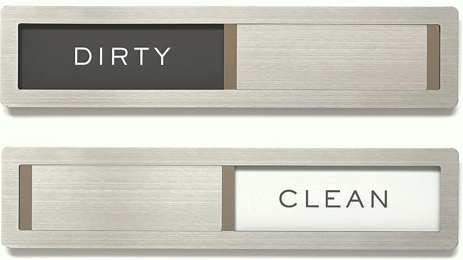 Clean dirty magnet for dishwasher, Kubik Letters Premium Stainless Steel Grade 304, Kitchen Organizers and Storage Decor Accessories, Extra Adhesive Tapes Included.
