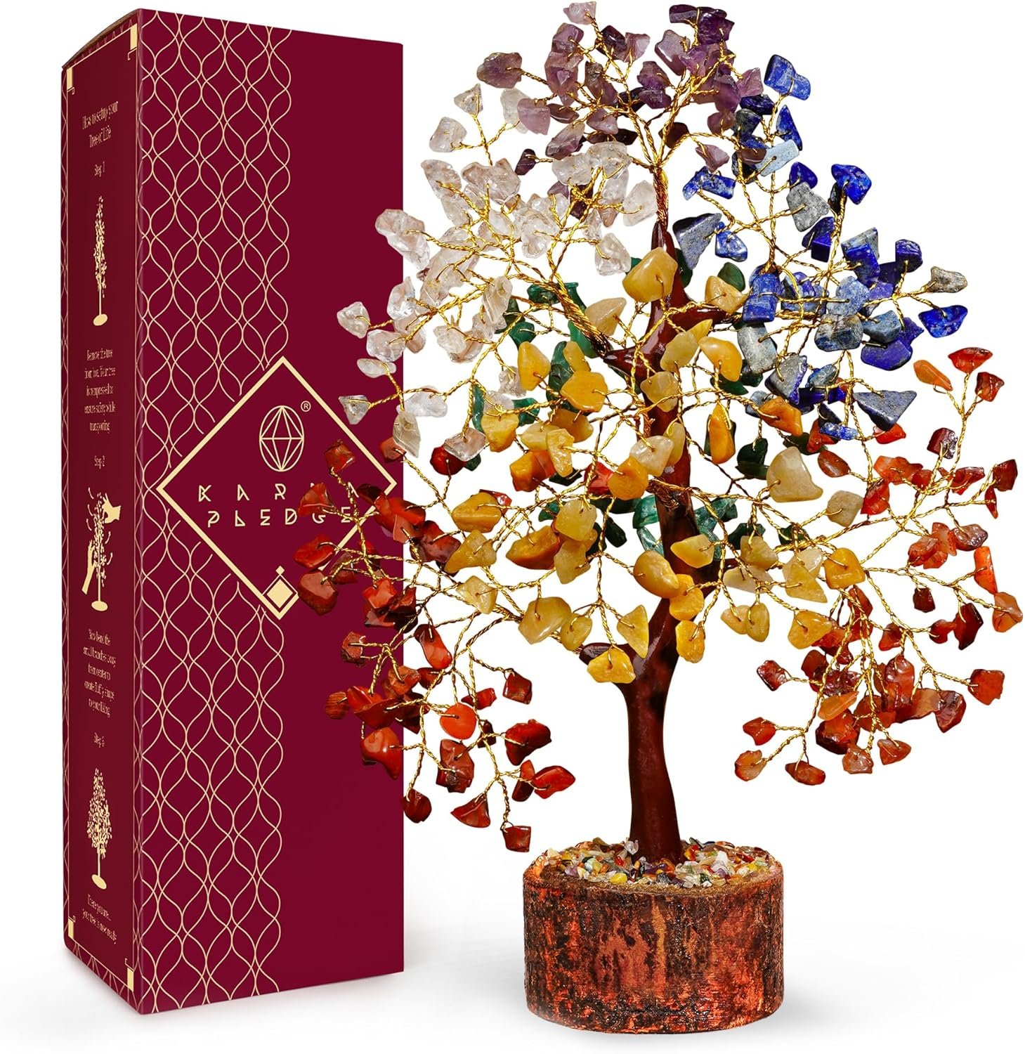 Crystal Tree of Life 7 Chakra Birthday Gifts for Women, Unique Gifts for Her, Home and Office Decor, Handmade Healing Crystals Tree Bring Positive Energy, Money, Good Luck, Gifts for Mom & Love Ones