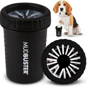Dexas Medium Dog Paw Cleaner, Matte Black - Premium Quality Pet Supplies and Dog Accessories - Easy to Use and Clean MudBuster for Dogs - Patented Product - BPA Free