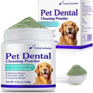 Dog Teeth Cleaning Powder - Dog Dental Powder - Plaque Off Pet Tooth Cleaning lab co - Targets Tartar & Reduces Plaque & Bad Breath - Teeth Cleaning Made Easy for Small, Medium, Large Dogs