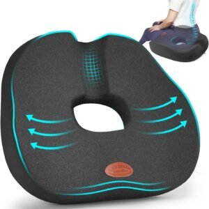 Donut Pillow,Tailbone Pain Relief Cushion, Hemorrhoid Pillow with Two Humps Hip Curve Design, Donut Pillow for Postpartum Pregnancy, L Size Donut Cushion, Grey