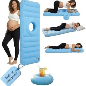 EasyR - Pregnancy Pillow with Belly Hole - Inflatable Pillows for Pregnant Women - Wedge Body Sleeping Mom Maternity Stomach - Pool Bed Float Mattress Back Pain Relief Support Momcozy Full Medcline