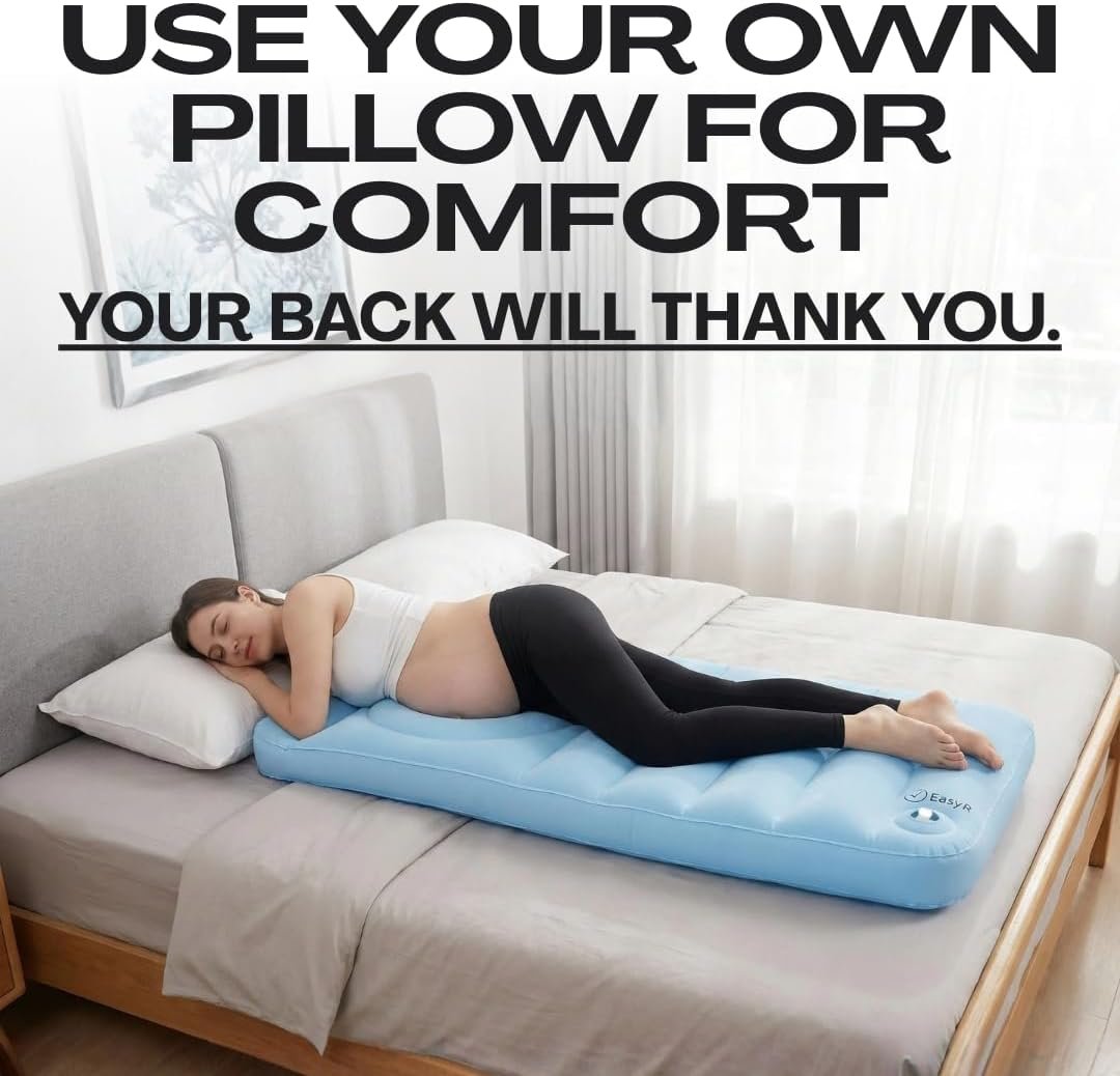 EasyR - Pregnancy Pillow with Belly Hole - Inflatable Pillows for Pregnant Women - Wedge Body Sleeping Mom Maternity Stomach - Pool Bed Float Mattress Back Pain Relief Support Momcozy Full Medcline - Image 2