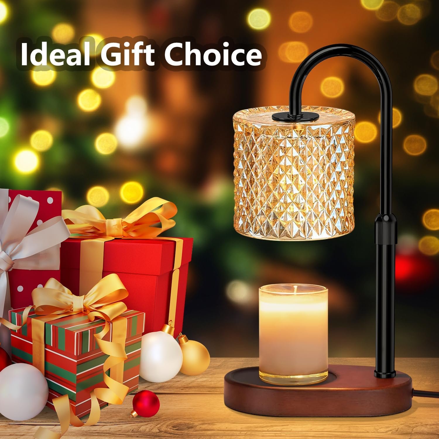 Electric Candle Lamp Warmer with Timer Dimmer Adjustable Height,Gifts for Women and Men,Vintage Home Decor - Image 2