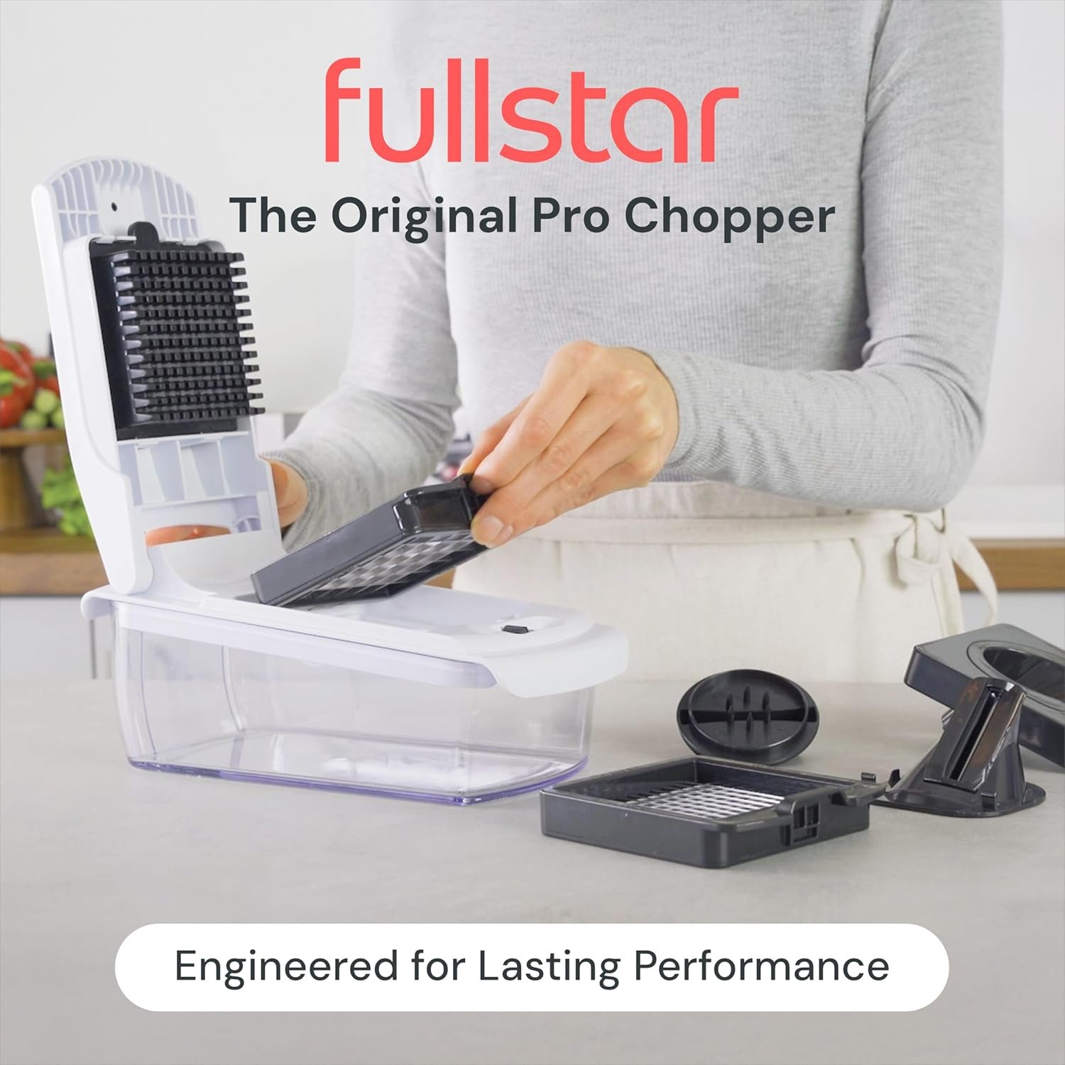 Fullstar The Original Pro Chopper - Vegetable Chopper and Spiralizer, Food Chopper with Container, Fruit Slicer, Kitchen Gadgets & Gifts, Home Essentials (4 in 1, White) - Image 2