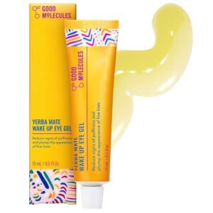 Good Molecules Yerba Mate Wake Up Eye Gel - Hydrating Under Eye Gel Cream with Hyaluronic Acid and Caffeine - Target Dark Circles and Puffiness - Skin Care for Face