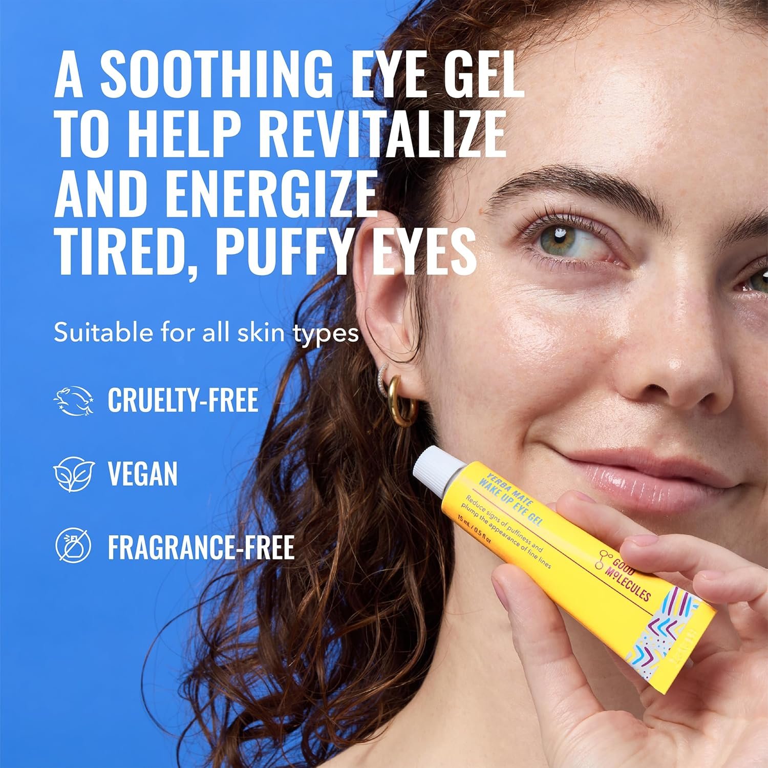 Good Molecules Yerba Mate Wake Up Eye Gel - Hydrating Under Eye Gel Cream with Hyaluronic Acid and Caffeine - Target Dark Circles and Puffiness - Skin Care for Face - Image 2