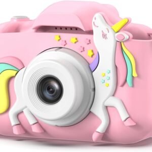 Goopow Kids Camera Toys for 3-8 Year Old Girls Boys,Children Digital Video Camcorder Camera with Cartoon Soft Cover, Best Chritmas Birthday Festival Gift for Kids - 32G SD Card Included