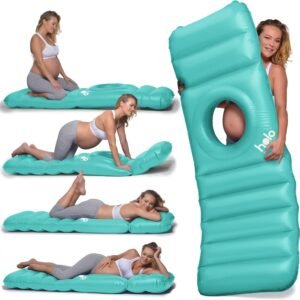 HOLO The Original Inflatable Pregnancy Pillow with Hole for Stomach Sleeping - Full Body Maternity Support for Pregnant Belly, Back, HIPS - Relax, Yoga, Babymoon, SPD - Pregnancy Must Have (Mint)