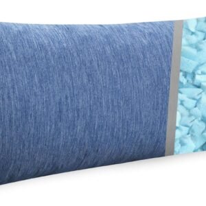 Hiasan Cooling Body Pillows for Adults, Long Memory Foam Body Pillow - Full Size Support for Side Sleepers & Pregnancy, Back Pain Relief, 20x54 Inches, Blue
