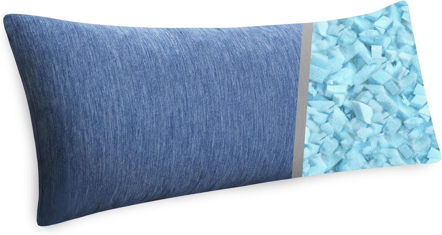 Hiasan Cooling Body Pillows for Adults, Long Memory Foam Body Pillow - Full Size Support for Side Sleepers & Pregnancy, Back Pain Relief, 20x54 Inches, Blue