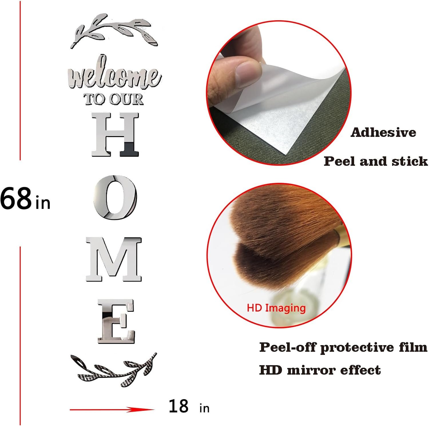 Home Wall Decor Welcome to Our Home Letter Signs - Acrylic Mirror Stickers for Living Room Bedroom Decor - Wall Decorations - Image 2