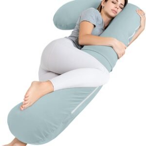 INSEN Pregnancy Pillow for Sleeping,Maternity Body Pillow for Pregnancy Women,Pregnancy Support Pillow for Back, Hip Pain, Green