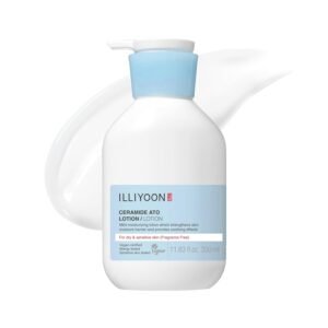 Illiyoon Ceramide Ato Lotion | Lightweight Moisturizer for Dry & Sensitive Skin, Barrier Repair for Face & Body, Mild for Babies, Vegan Certified, Korean Skin Care, 11.83 fl.oz.