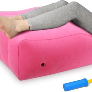 Inflatable Leg Pillow, Wedge Pillow for Sleeping, Portable Wedge Pillow, Improve Circulataion and Reduce Swelling, for Sleeping, Recovery, Pregnant (Pink)
