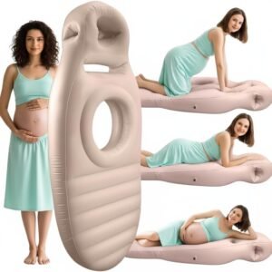 Inflatable Pregnancy Pillow - Full Body Maternity Airbed with Belly/Head Hole, Relieves Back Pain- Pregnancy Belly Pillow- Comfortable Support for Pregnant Women, for mom to be
