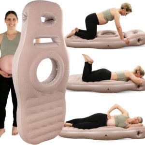 Inflatable Pregnancy Pillow with Belly & Head Hole, Pregnancy Pillows for Prone Sleeping,Pregnancy Mattress for Back & Hip Pain Relief – Portable for Massage,Home,Trave
