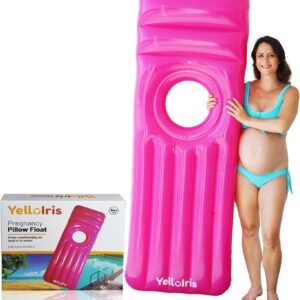 Inflatable Pregnancy Pool Float with Belly Hole – Full-Body Maternity Airbed for Ultimate Comfort – Pink Pregnancy Float for Relaxing Summer – Perfect Support for Baby Bump While Lounging or Swimming