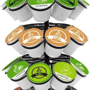 KIMIUP Coffee Pod Holder, K Cup Organizer Compatible with K-Cups(36 Pods), Kitchen Detachable Coffee Pod Organizer for Countertop, Spins 360-Degrees