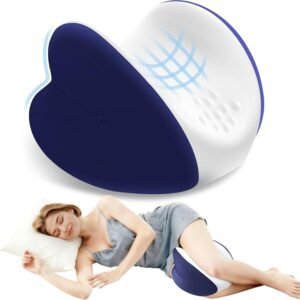 Knee Pillow for Side Sleepers, Leg Pillow for Side Sleeping, Heart-Shape Memory Foam Knee Wedge Pillow, Leg Elevating Pillow for Knees, Hip, Joints, Between Legs, Blue