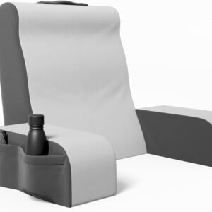 Kölbs Reading Pillow, Full Support Comfort Solid Foam, Back Cushion for Bed Sitting Up TV Book Gaming - Back Support Backrest Use on Mattress or Sofa (Grey/White, Tall)