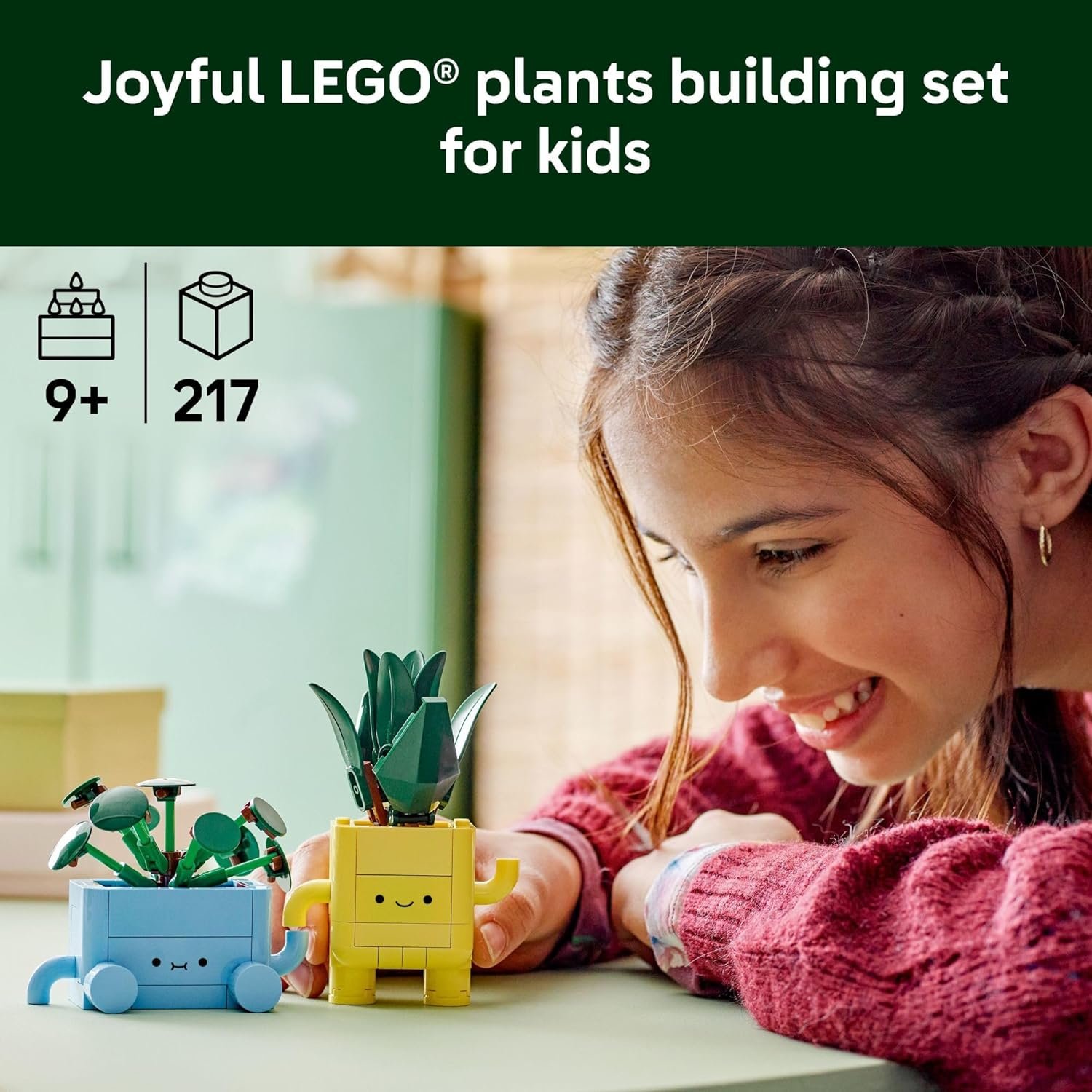 LEGO Botanicals Happy Plants Building Toy for Kids, Girls, and Boys 9+ - Playroom Decor for Desk or Shelf - Birthday Gift Idea for Young Gardeners - Artificial Indoor Plant for Play & Display - 10349 - Image 2