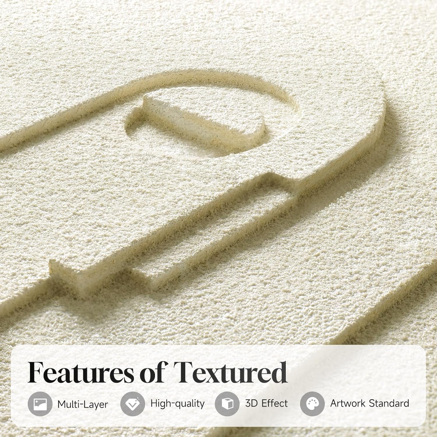 Large 3D Textured Framed Abstract Wall Art for Living Room, 3 Piece Modern Paintings Artwork for Walls, Black White Brown Geometric Sandstone Texture Pictures for Hallway Office Home Decor 24x36 In - Image 2