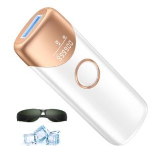 Laser Hair Removal,IPL Hair Removal Device with 5℃ Ice Cooling,At-Home Painless Laser Hair Removal for Women & Men,Body Legs Armpits Use (Gold)