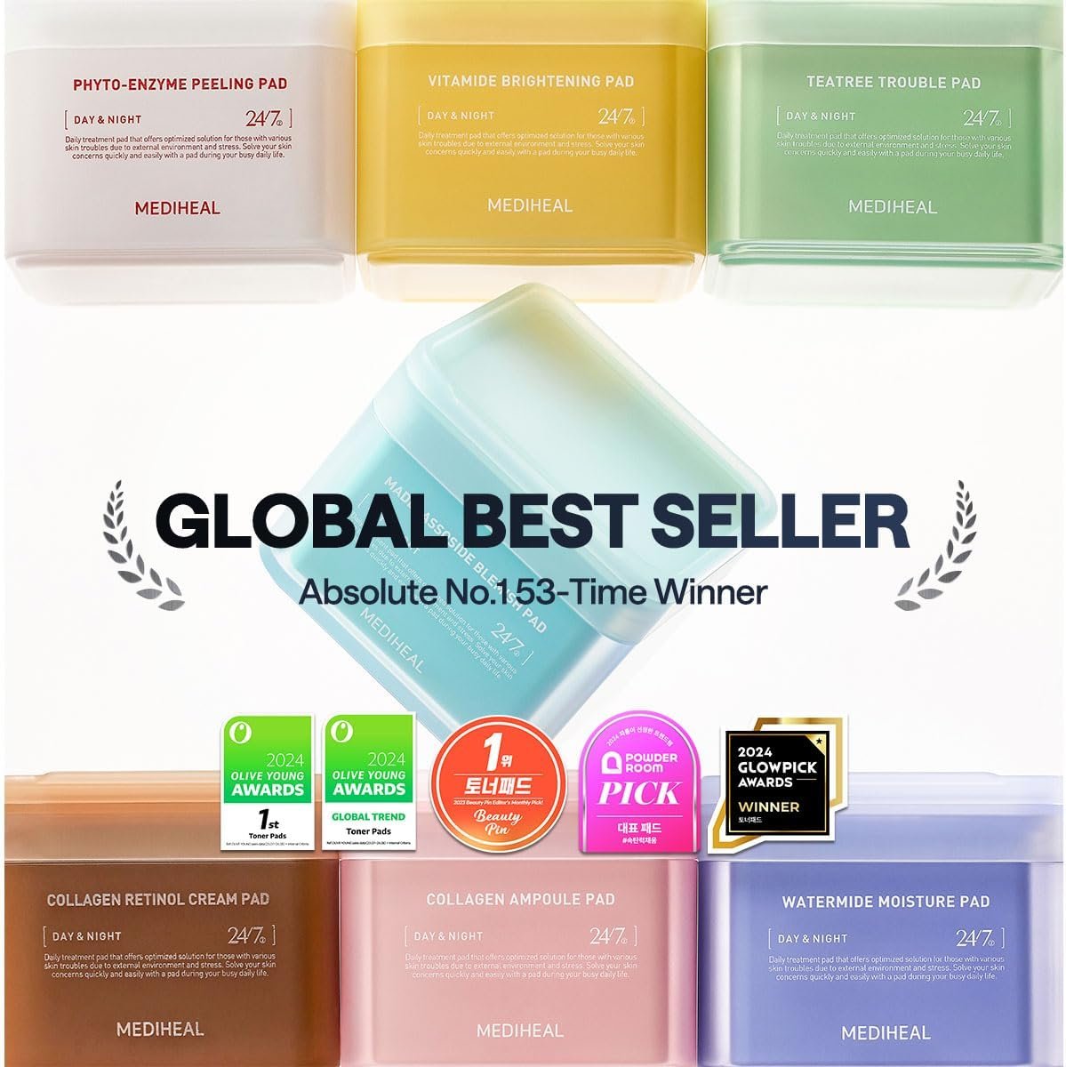 MEDIHEAL Madecassoside Blemish Pad - Square Cotton Facial Toner Pads with Centella Asiatica & Madecassoside – Anti Blemish to Improve Uneven Skin Tone - Vegan Face Gauze Pads, 100 - Image 2