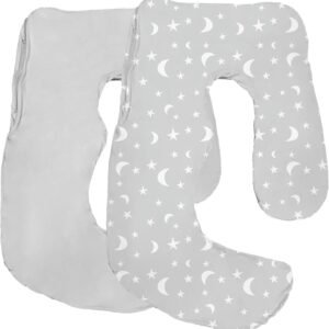 Maternity Pillow Cover ONLY Compatible with Momcozy Pregnancy Pillow (2 Pack Covers-Pillow NOT Included)