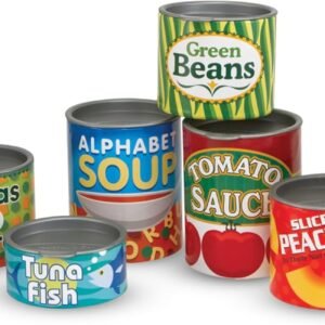 Melissa & Doug Let's Play House, 10 Grocery Cans with Removable Lids, Toy Food & Play Kitchen Accessories, Preschool Learning Toys for Girls & Boys 3+