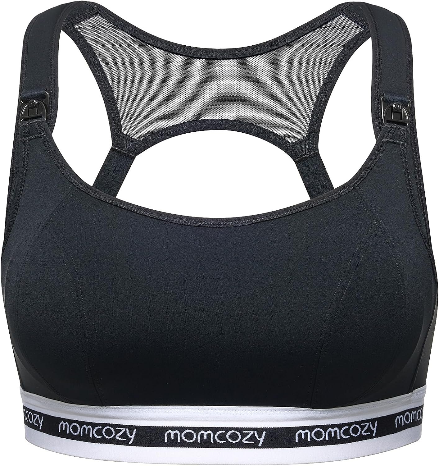 Momcozy Nursing Bras for Breastfeeding, FB011 Low-Impact Nursing Sports Bra Support Maternity Pregnancy Padded Wireless Bra
