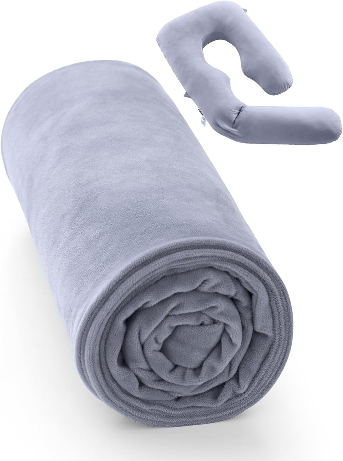 Momcozy Pregnancy Pillow Cover for Dreamlign U Pro Maternity Pillow for Sleeping, Adjustable Leg Pillow, Support for Back, Hip, Belly for Pregnant Women, 50-72 Inch Body Pillow, Only Velvet Pillowcase