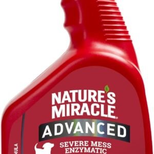 Nature’s Miracle Advanced Stain and Odor Eliminator Dog Spray, Fresh Scent, Severe Mess Enzymatic Formula for Tough Pet Messes, 32 Ounces,red