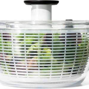OXO Good Grips Salad Spinner | Lettuce Spinner | Fruit Washer | Fruit Washing Bowl with Strainer | Vegetable Cleaner | Salad Cleaner | Lettuce Washer | 6.22 Quart Capacity