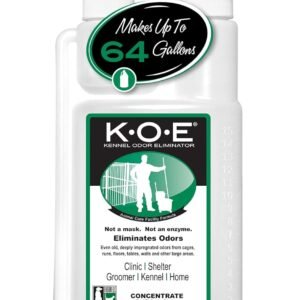 Odorcide, Thornell KOE Kennel Odor Eliminator Concentrate, Great for Cages, Runs, Floors & More, Pet Odor Eliminator for Home & Kennel w/Safe, Non-Enzymatic Formula, 16 oz, White – Not A Spray Bottle