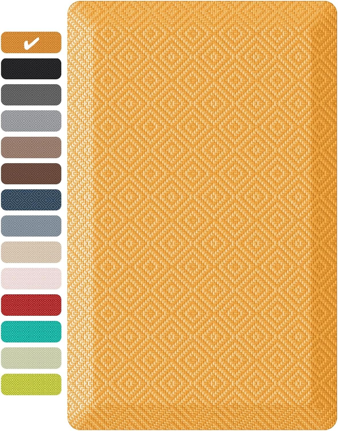 Ophanie Kitchen Mats for Floor, 3/4 Inch Thick Kitchen Rugs, 20''x32'' Anti Fatigue Standing Cushioned Mat, Waterproof,Comfort Ergonomic Mat for Office, Home, Sink,Orange Non-Slip Bottom