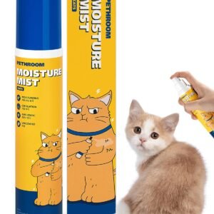 PETHROOM] Unscented Cat Moisture Mist – Natural Leave-In Conditioner Spray for Cats – 95% Plant Extracts– Hydrating, Detangling, Static & Dander Control, 100% EWG Green