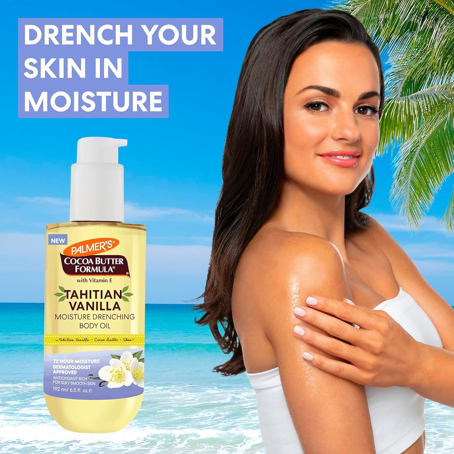 Palmer's Cocoa Butter Formula Body Oil, Moisture Drenching Tahitian Vanilla, 6.5 Oz, 72Hr Hydration with Shea Butter & Vitamin E for Softer Skin, Protects & Soothes Dryness, Dermatologist Approved - Image 2