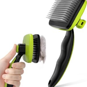 Pecute Self-Cleaning Slicker Brush for Dogs, Cats, Lightweight Dog Brush for Shedding Massaging Grooming, Cat Brush Gently Removes Loose Fur Undercoat for Small Dogs Cats Rabbits of All Hair Types