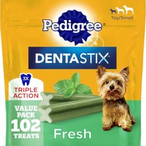 Pedigree Dentastix Dental Chews for Dogs, Small and Toy Breed Dog Treats, Fresh Flavor, 1.54 lb. Bag (102 Treats Total)