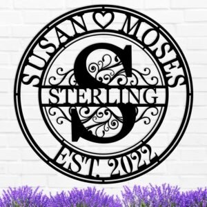 Personalized Metal Name Signs - Custom Last Name Signs for New Home, Wedding Gifts