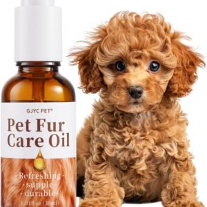 Pet Fur Care Oil - Detangles, Reduces Shedding - Adds Shine with Collagen & Natural Oils - Leave-in Conditioner for Dogs & Cats - 1.01 fl. oz