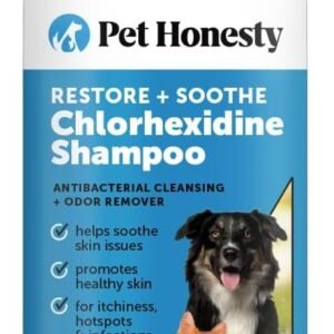 Pet Honesty Chlorhexidine Cat & Dog Seasonal Itch Relief Shampoo, for Allergies, Itching, Skin and Coat Supplement, Helps Shedding, Hot Spots, Deodorizing Dog Shampoo & Grooming Supplies,16oz